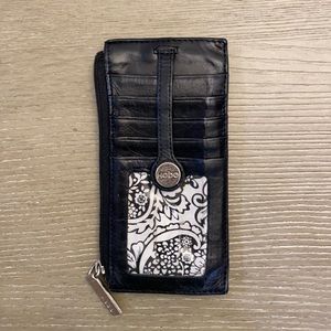 Black leather hobo card holder